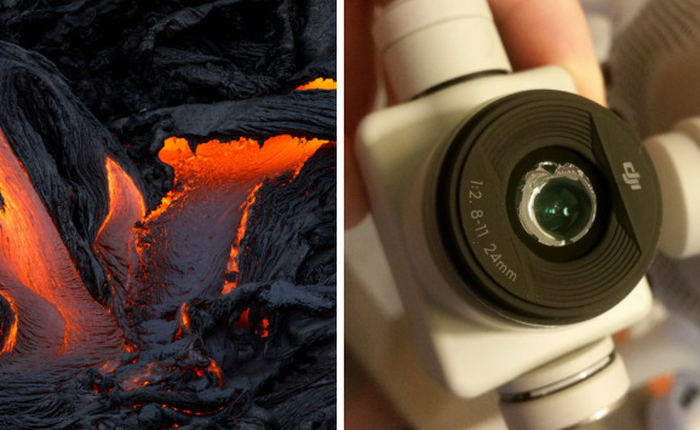 Để chụp được những bức ảnh nham thạch tuyệt đẹp này, nhiếp ảnh gia đã phải hy sinh camera trên drone DJI