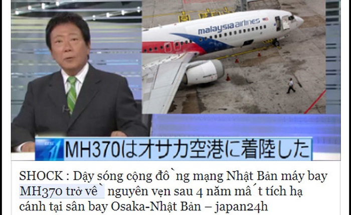 Không hề có chuyện máy bay MH370 trở về nguyên vẹn như tin đồn đang được chia sẻ trên mạng xã hội gần đây