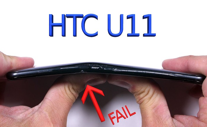 HTC U11 vỡ nát trong bài test bẻ cong của JerryRigEverything
