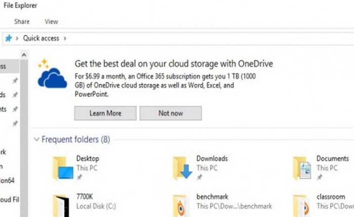 Hãy chú ý, Microsoft đã tìm ra thêm một chỗ mới để đăng quảng cáo, ngay trong File Explorer