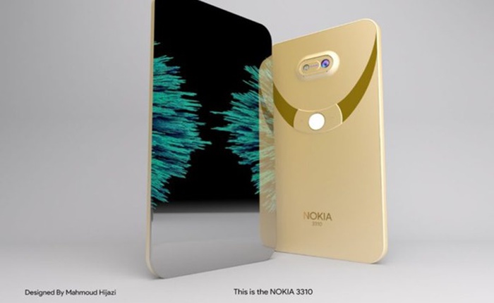 Concept Nokia 3310 đẹp lung linh: không viền màn hình, không có nút bấm ở các cạnh, rất mỏng