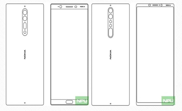 Lộ bản vẽ phác thảo tiết lộ Nokia 8, Nokia 9 sở hữu hệ thống camera kép, màn hình gần như không viền