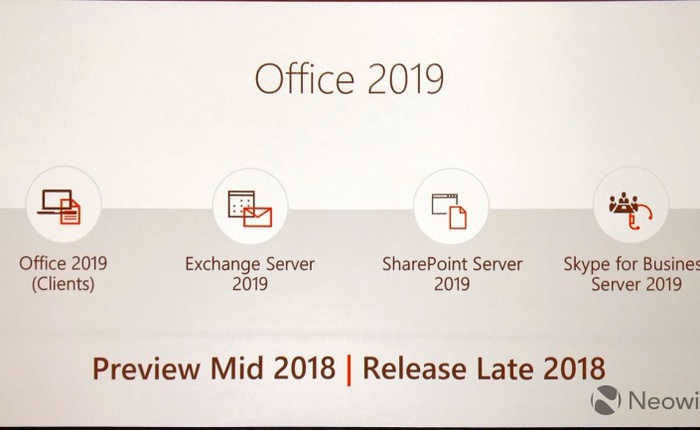 Microsoft sẽ ra mắt Office 2019 vào mùa thu năm 2018