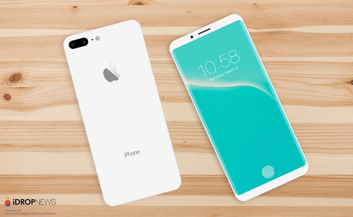 Concept iPhone 8 màu Jet White mà chúng ta hằng mơ ước, trông giống hệt Galaxy S8