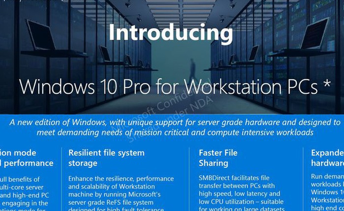 Microsoft tiết lộ phiên bản Windows 10 Workstation cho siêu máy tính