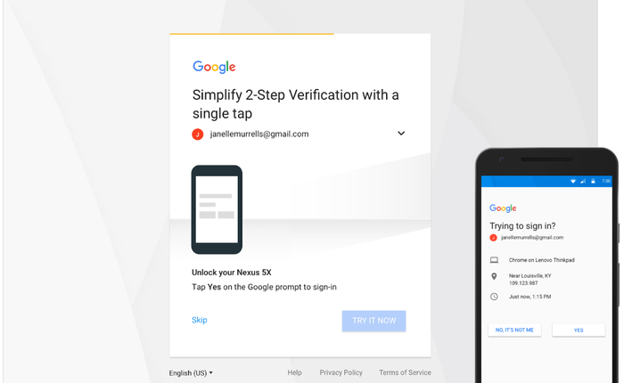 Google tìm ra giải pháp bảo mật 2 bước đơn giản, không cần đến mã OTP