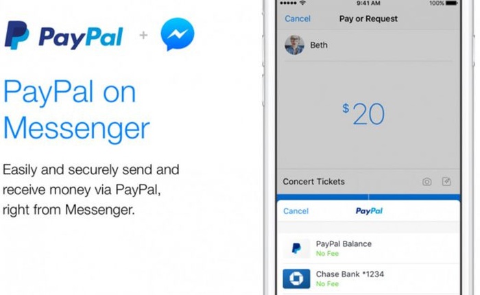 Người dùng Facebook Messenger đã có thể chuyển và nhận tiền thông qua Paypal