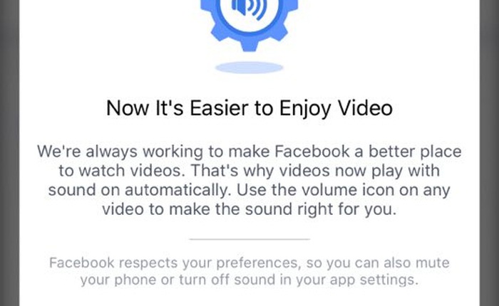 Quan trọng: Facebook giờ sẽ bật cả tiếng khi phát video tự động trên News Feed