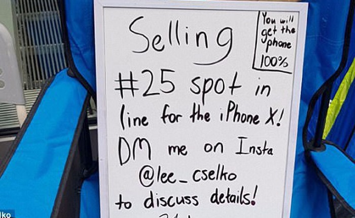 Anh chàng tuổi teen bán chỗ ngồi xếp hàng tại Apple Store với giá 500 USD qua instagram, kiếm tiền thời iPhone X không thể dễ hơn