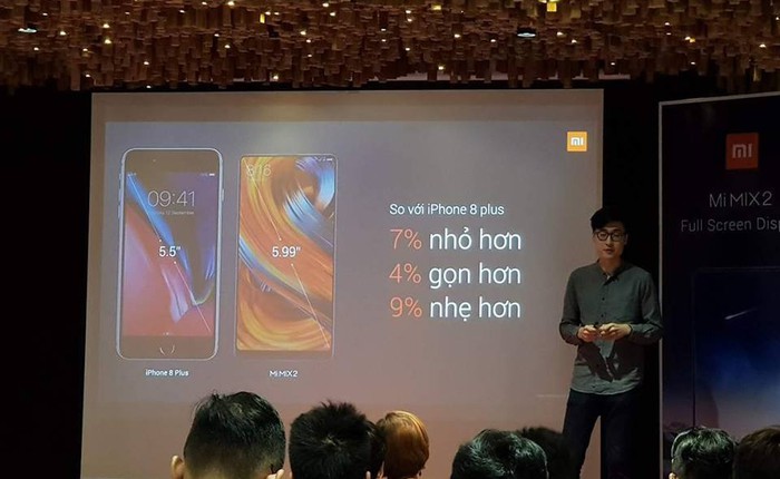 Xiaomi tổ chức họp báo Mi Mix 2 ở Việt Nam, không ngần ngại lấy Galaxy S8 ra làm đối thủ trực diện