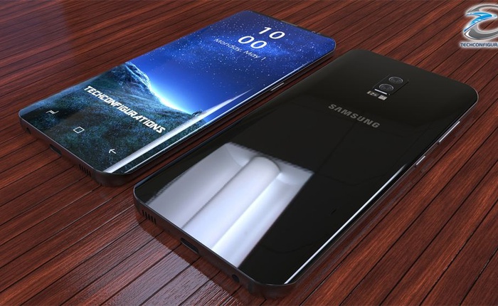Bản concept Galaxy S9 với tỷ lệ hiển thị màn hình 95%, camera kép ở phía sau