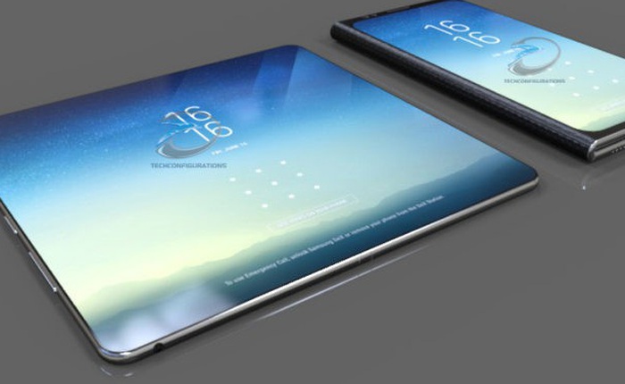 Ngắm ý tưởng Galaxy X với thiết kế màn hình uốn cong, nhỏ gọn như một cuốn sổ ghi chú