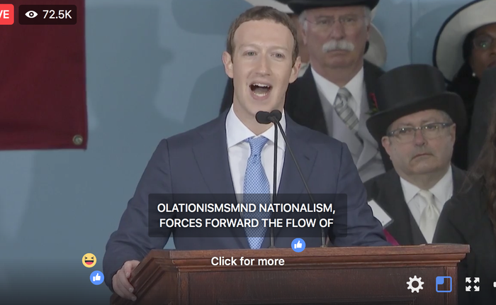 Mark Zuckerberg biểu diễn tính năng chuyển giọng nói thành văn bản để livestream diễn văn Tốt nghiệp, kết quả thì ôi thôi thảm họa không tin được