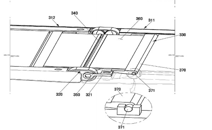 Bằng sáng chế thiết bị có màn hình gập bằng bản lề của Samsung, sản phẩm mới nào đây?