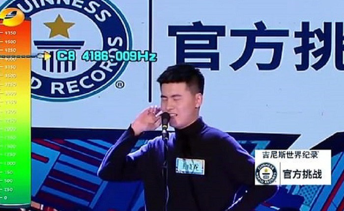 Thanh niên Trung Quốc phá kỉ lục Guinness nhờ giọng nam cao đến mức không ai nghe ra là tiếng gì