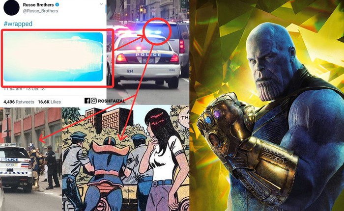 Bức ảnh nhá hàng Avengers 4 của anh em Russo thực chất là cảnh Thanos bị công an bắt?