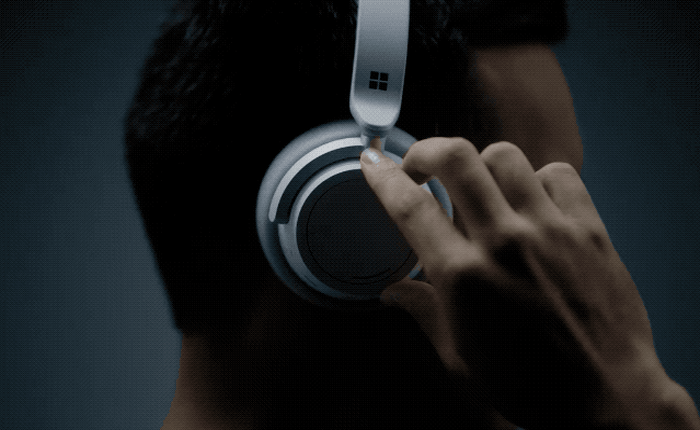 Hình ảnh cận cảnh tai nghe không dây Surface Headphones mới của Microsoft
