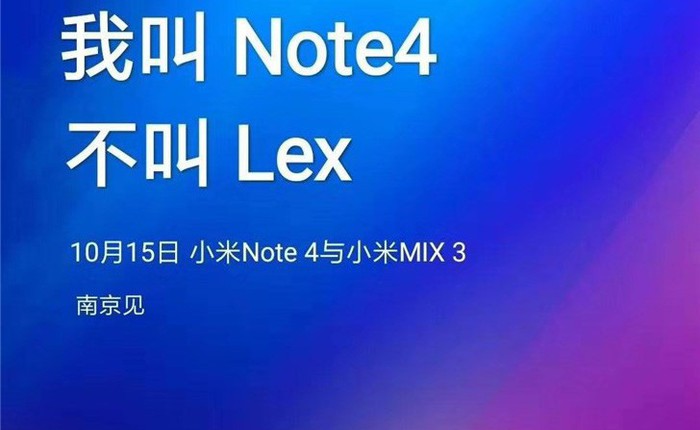 Xiaomi Mi Note 4 lộ diện với tên mã LEX, sẽ ra mắt cùng với Mi MIX 3 vào ngày 15/10?
