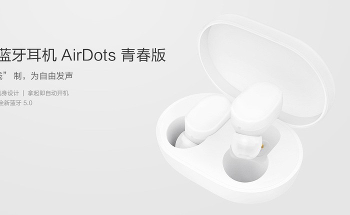Xiaomi ra mắt tai nghe bluetooth AirDots: True wireless, Bluetooth 5.0, pin 4 tiếng, giá 700.000 đồng