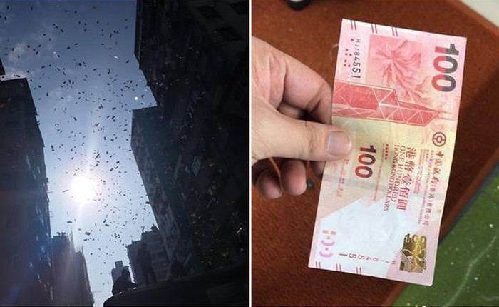 Tiền trên trời rơi xuống như mưa khiến khu phố nghèo ở Hồng Kông rơi vào hỗn loạn