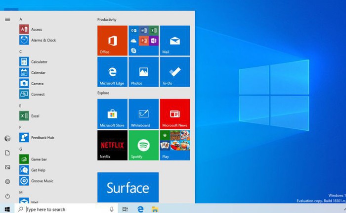 Microsoft cải tổ Start Menu và tăng cường bảo mật trên bản preview mới của Windows 10