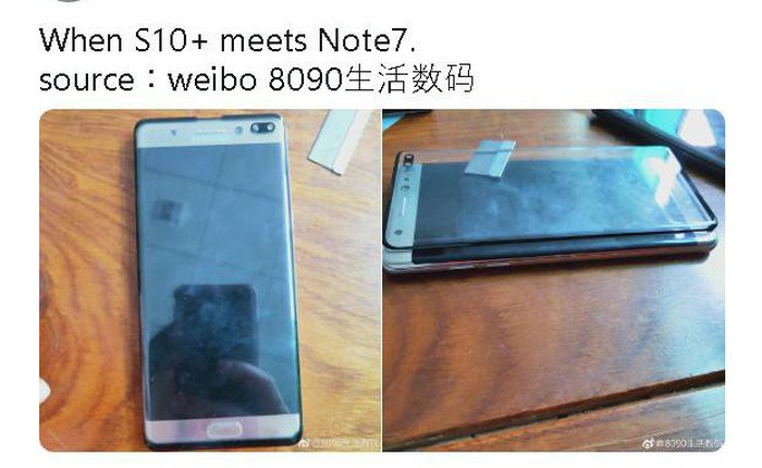 Hình ảnh rò rỉ cho thấy Galaxy S10+ có màn hình to bằng cả một chiếc Note7