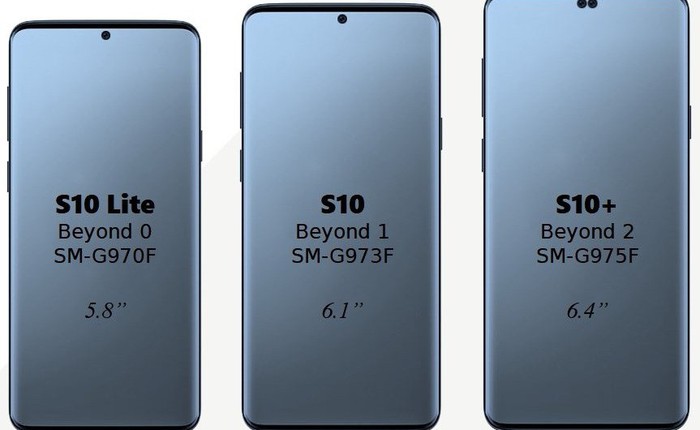 Lộ diện kích thước 3 phiên bản của Galaxy S10 cùng "nốt ruồi" ở chính giữa