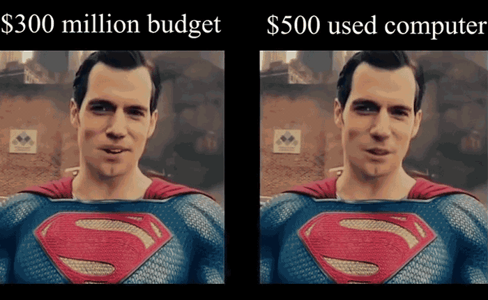 AI trên máy tính giá 500 USD xóa râu Superman còn tốt hơn cả kỹ xảo điện ảnh trị giá 25 triệu USD của DC