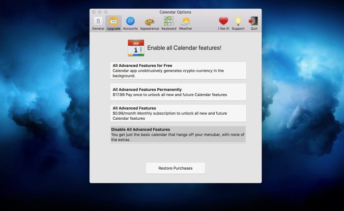 Ứng dụng Calendar 2 trên Mac kiếm được hơn 2.000 USD chỉ trong 3 ngày khai thác tiền mã hóa, Apple lần đầu tiên đưa ra cảnh báo
