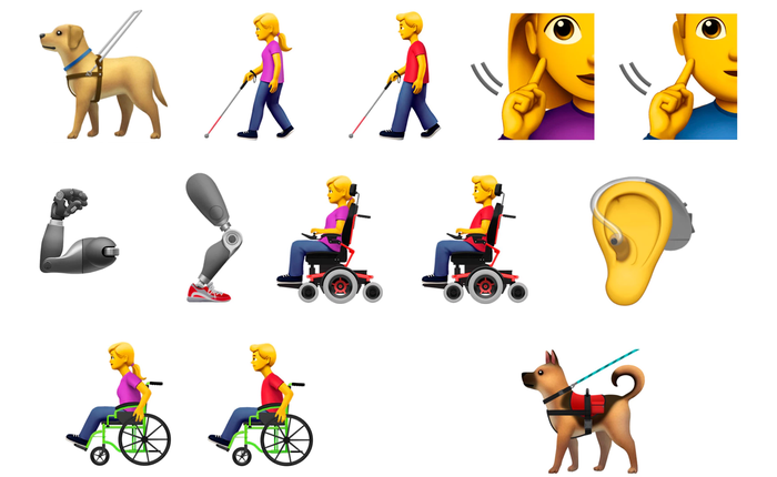 Apple đề xuất bộ emoji mới đại diện cho người khuyết tật