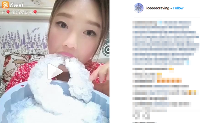 Ghê răng với Instagram của hội chị em thích nhai đá lạnh