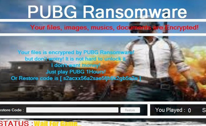 Xuất hiện ransomware yêu cầu người dùng phải chơi PUBG trong 1 tiếng mới cho phép mở khóa dữ liệu