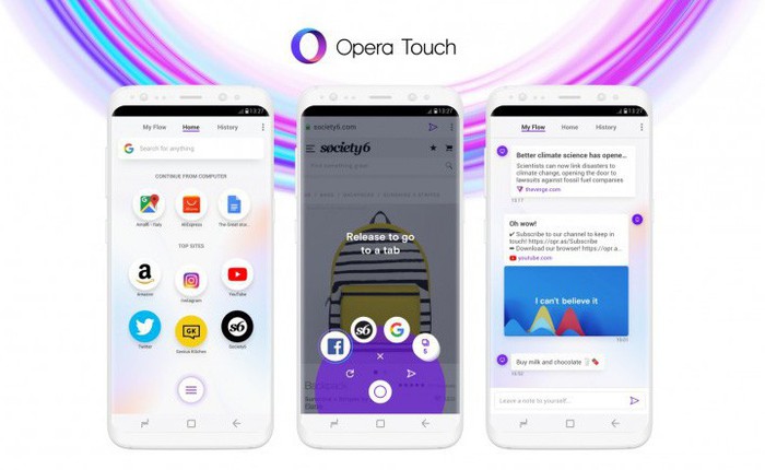 Opera công bố Opera Touch - trình duyệt di động mới được tối ưu để sử dụng một tay