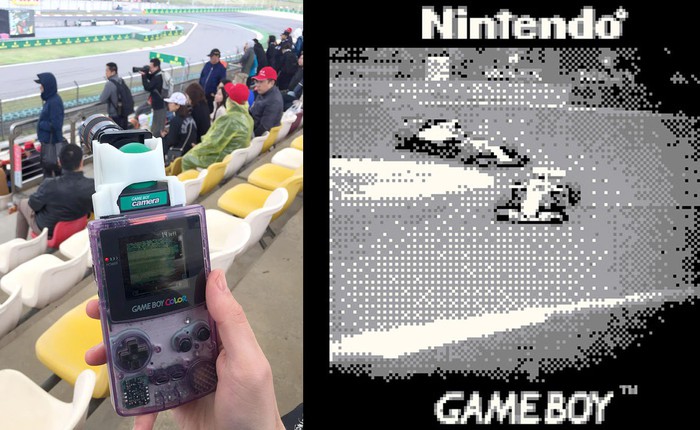 Anh chàng dùng camera của GameBoy để chụp ảnh cuộc đua xe thể thức 1, kết quả sẽ khiến bạn phải thán phục