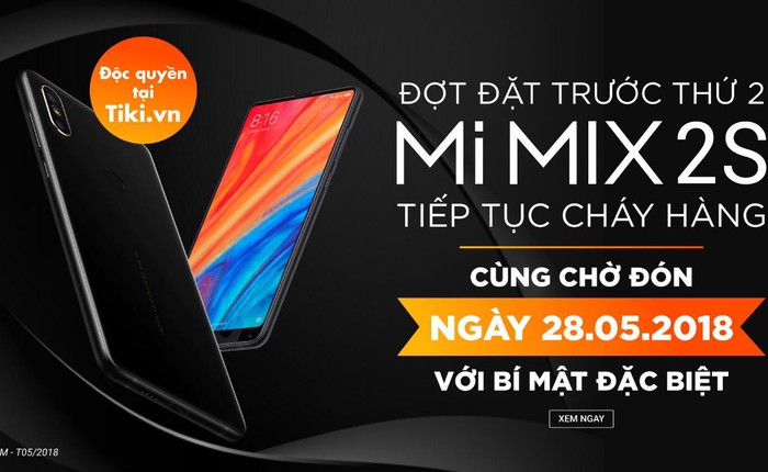 Tiki.vn mở đợt đặt trước Xiaomi Mi Mix 2S độc quyền lần 2 ngày 28/05/2018