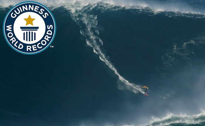 Làm chủ con sóng khổng lồ cao 24m, vận động viên lướt sóng Brazil lập kỷ lục Guinness mới