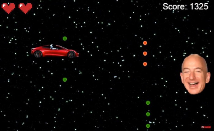 Xuất hiện tựa game 8-bit nói về hành trình lên Sao Hỏa của xe điện Tesla Roadster với "trùm cuối" là... Jeff Bezos