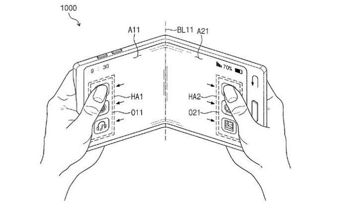Samsung nhận bằng sáng chế cho smartphone có thể gập với màn hình trong suốt