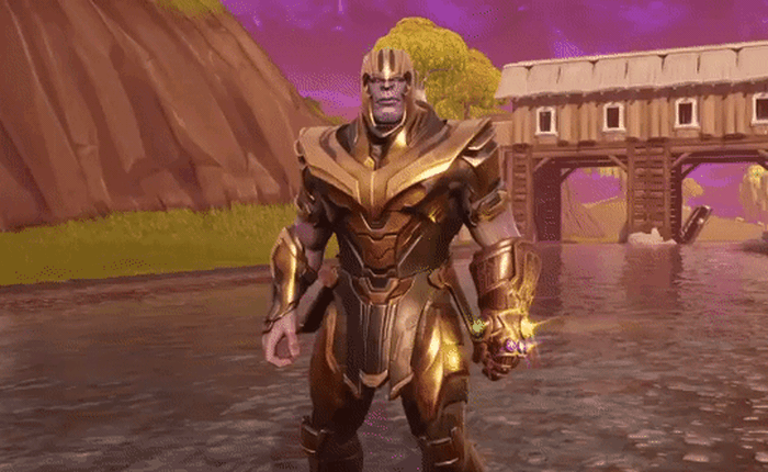 Thanos trong Fortnite không những vẫn sở hữu sức mạnh "bá đạo" mà còn biết nhảy và dab cực chất