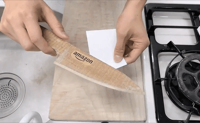 Thùng các-tông ship hàng của Amazon vừa được Youtuber Nhật Bản biến thành dao làm bếp