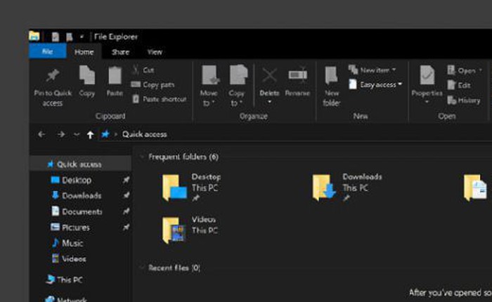 Màn hình trắng sáng nhức mắt lắm, vậy nên File Explorer trên Windows 10 sẽ có chế độ màu tối