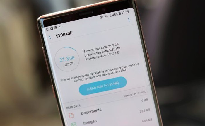 Bạn có thể dùng bao nhiêu không gian lưu trữ với phiên bản Galaxy Note9 128 GB?