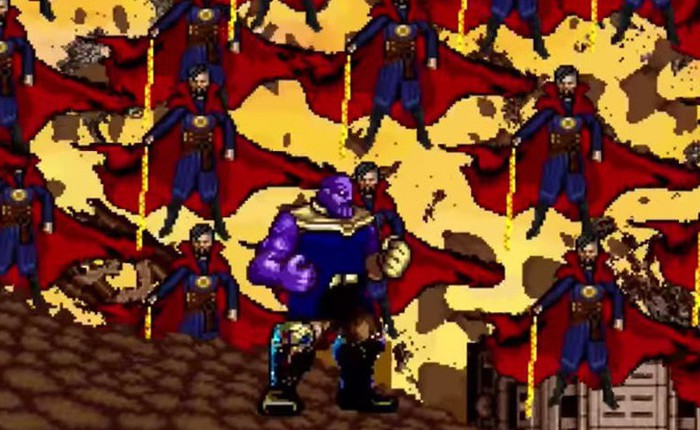 Thích thú với trận chiến giữa Avengers và Thanos được thể hiện dưới dạng 16-bit