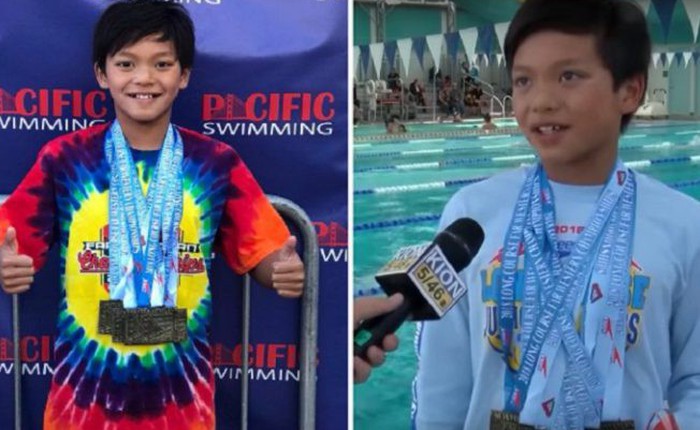 Mới 10 tuổi, cậu bé này đã phá kỷ lục bơi tự do 100m mà Michael Phelps nắm giữ 23 năm về trước