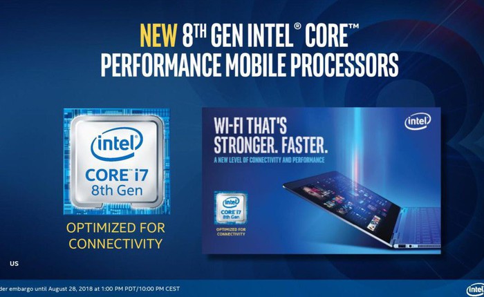 Intel ra mắt chip U và Y mới, cung cấp kết nối internet tốc độ cao và pin 19 tiếng