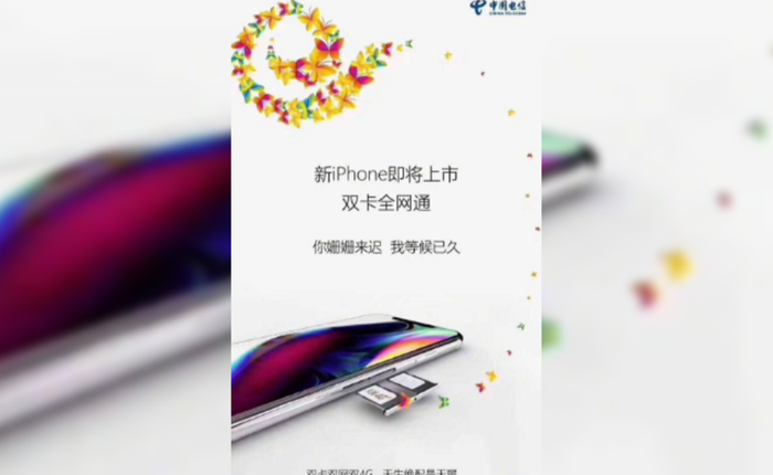 Nhà mạng Trung Quốc vừa tiết lộ chiếc iPhone đầu tiên được trang bị 2 SIM