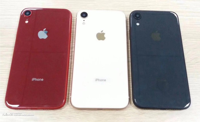 Ảnh rò rỉ tiết lộ iPhone 9 sẽ 3 phiên bản màu là trắng, xanh biển và đỏ, có cả khay hỗ trợ 2 SIM