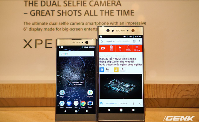 [CES 2018] Trên tay bộ đôi smartphone Sony Xperia XA2/XA2 Ultra: camera selfie kép ấn tượng, chip Snapdragon 630, RAM 3GB/4GB cùng dung lượng pin mạnh mẽ