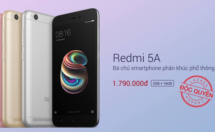 Xiaomi Redmi 5A chính thức ra mắt tại Việt Nam, giá chỉ 1,79 triệu