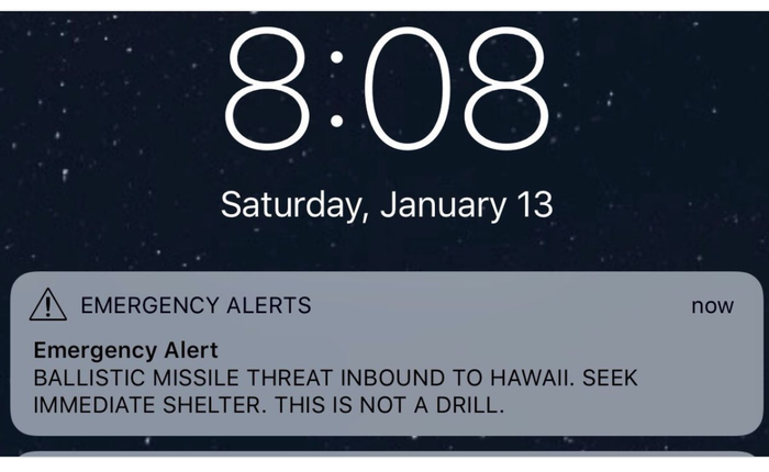 Người dân Mỹ được một phen hết hồn với báo động cảnh báo nguy cơ tên lửa đạn đạo tại Hawaii